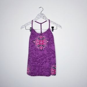 SALE! Athleta Bra Top Purple Floral Y Back Workout Tank